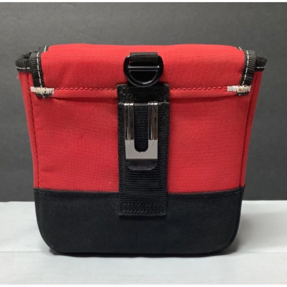 Husky 7 In. Rugged Storage Pouch With Protective Flap Belt Clip & Loop EUC red